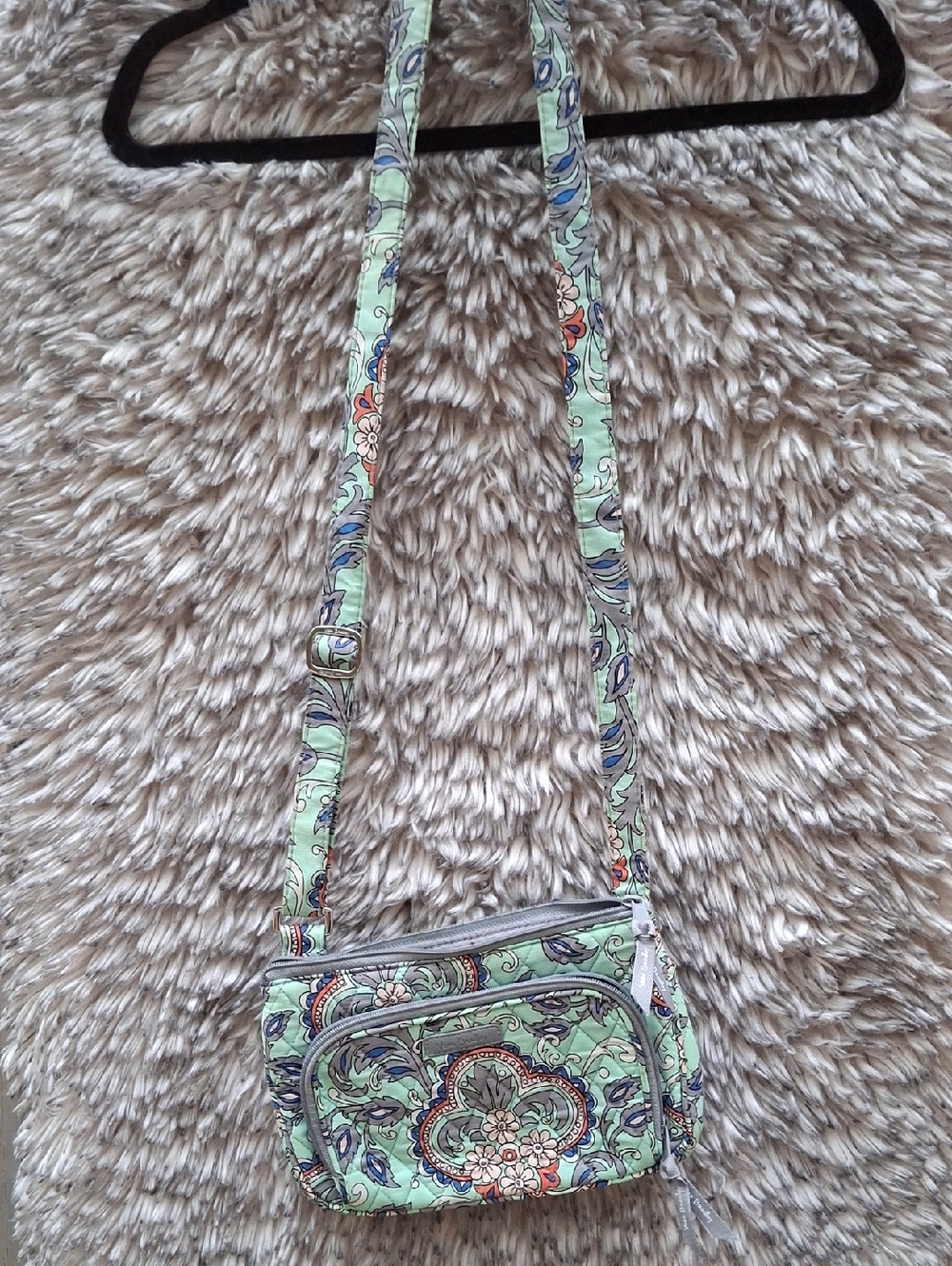Vera Bradley Mint Green Paisley Floral Crossbody
